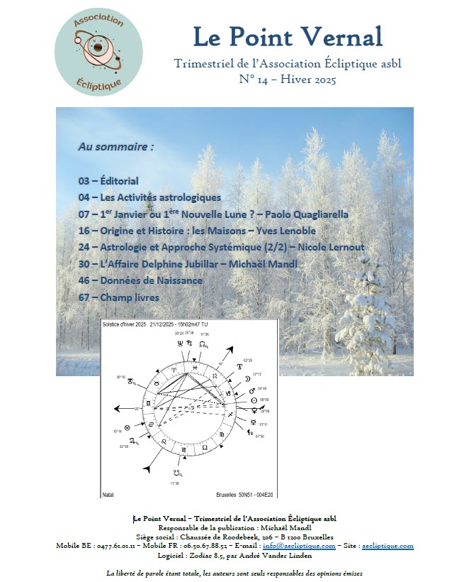 Lire la suite à propos de l’article Le Point Vernal 14, Hiver 2025