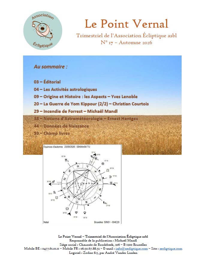 You are currently viewing Le Point Vernal 17, Automne 2026